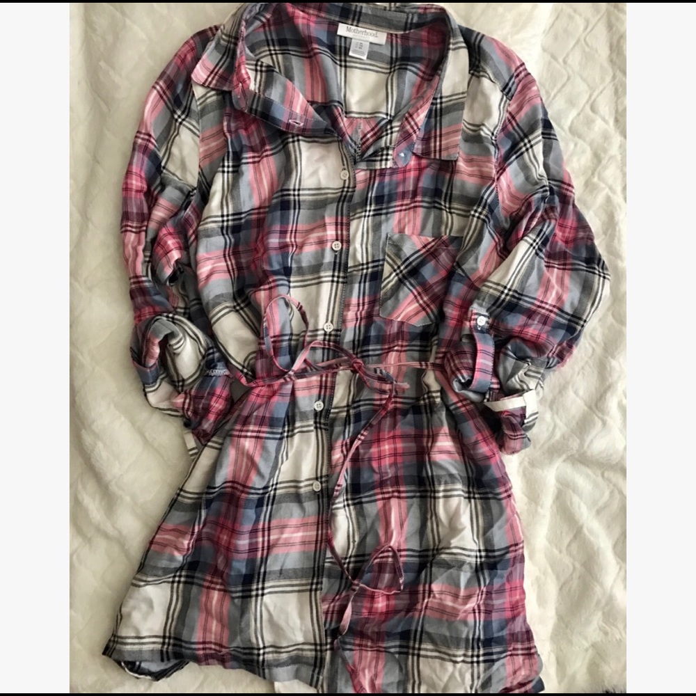 Plaid Maternity Tunic